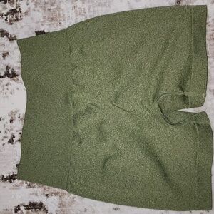 Women's Green High-Waisted Scruch-back Butt Lift Shorts